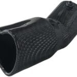 Car Exhaust Tip 2.5 inch Inlet, Universal Car Exhaust Pipe Modification Tail Throat Tail Pipe Stainless Steel Muffler Tip, Adjustable Heart Shaped Car Thickened Pipe (Curved,Carbon fiber)