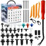 Ford GM Toyota Honda Chrysler Nissan Car Push Retainer Clips 1045pcs with 30 Popular Push Pins for Auto Parts Sizes – Includes 10 Cable Ties and Red Fastener Remover