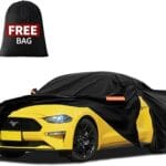 Waterproof Car Cover Custom Fit for Ford Mustang 1964-2024 2025, for Chevy Camaro, Outdoor All Weather Full Exterior Cover Rain Sun Snow Protector Car Cover with Door Zipper