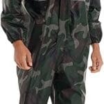 FEESHOW Rain Suit Heavy Duty Motorcycle Reflective Strip High Visibility One Piece Coveralls Women & Men