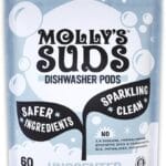 Molly’s Suds Dishwasher Pods | Clean Dishwasher Detergent, Cuts Grease & Rinses Clean (Residue-Free) for Sparkling Dishes | 60 Auto-Release Tabs (Unscented)