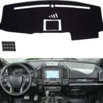 TUCAREST Dash Cover Fit for 2015 2016 2017 2018 2019 2020 Fo-rd F-150 Nonslip Car Dash Board Mat Sunshade No-Glare and Slip Pad Carpet Sunshield Protector (Without HUD) Flannel Black