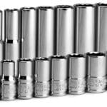 Capri Tools 1/4 in. Drive 12-Point Shallow and Deep Socket Set, SAE, 3/16 to 9/16 in, SAE, 20-Piece