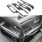 Window Lift Switch Cover Compatible with Nissan Titan 2016-2023, Window Lift Switch Panel Decoration Frame Trim Cover, 4PCS (Carbon Fiber Pattern Black)