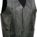 Event Leather EL5310 Black Motorcycle Leather Vest for Men – Riding Club Adult Motorcycle Vests