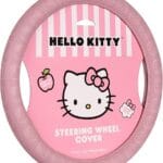 Sanrio Hello Kitty Pink Car Steering Wheel Cover, Universal Fit Cute Car Accessories for Women Stylish Decor Gifts Hello Kitty Accessories – Fits Standard Wheels 14.5