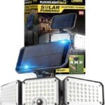 Bell+Howell Bionic Flood Light AS SEEN ON TV, 500 Lumen Deluxe Version Bionic Floodlight, LED Solar Flood Lights Outdoor Motion Sensor Waterproof Solar Security Lights with 360° 3 Panel Design