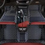 Custom Personalized Floor Mats for Cars，Luxury Full Coverage All Weather Car Floor Mats，Anti-Slip Leather Car Mat Set ，Custom Floor Mats for 99% of Cars, Trucks & SUVs (Black Yellow)