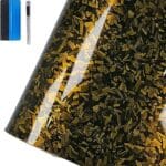 LZLRUN Forged Matte Carbon Fiber Black Vinyl Wrap Roll Air Release Sticker Sheet Film DIY Decal Car Auto Vehicle Morotcycle Self Adhesive (4inch x 30ft,Gold)