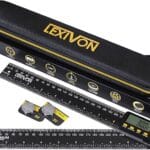 LEXIVON Aluminum Digital Angle Finder Gauge, 10-inch/250mm Multi-Purpose Protractor, Includes XL Display and Rugged Zippered Pouch (LX-DAF10)