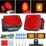 GOOACC Square LED Trailer Light Kit 2PCS Stop Brake Turn Signals Tail Side Marker License Plate Lights IP68 Submersible for 12V Boat Camper RV Truck Snowmobile