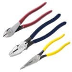Klein Tools 80020 Plier Set, Made in USA, Lineman’s Pliers, Diagonal Cutters, and Needle Nose, Induction Hardened Knives, 3-Piece