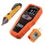 Klein Tools 80023P Tool Set, Home Inspector Tool Kit with Digital Moisture Meter, Non-Contact Voltage Tester, GFCI Outlet Tester, 3-Piece