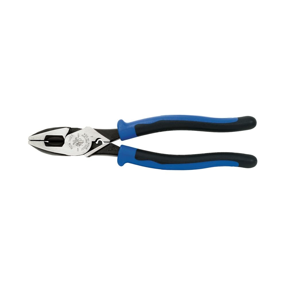 Klein Tools J2000-9NECRTP Side Cutter Linemans Pliers, Made in USA, with Tape Pulling and Wire Crimping, High Leverage, 9-Inch