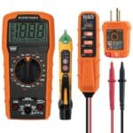 Klein Tools MM320KIT Digital Multimeter Electrical Test Kit, Non-Contact Voltage Tester, Receptacle Tester, Carrying Case and Batteries