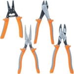 Klein Tools 9417R Insulated Plier and Wire Stripper Tool Set, Made in USA, Side-Cutter, Diagonal-Cutter, Long-Nose Pliers, Wire Stripper, 4-Piece