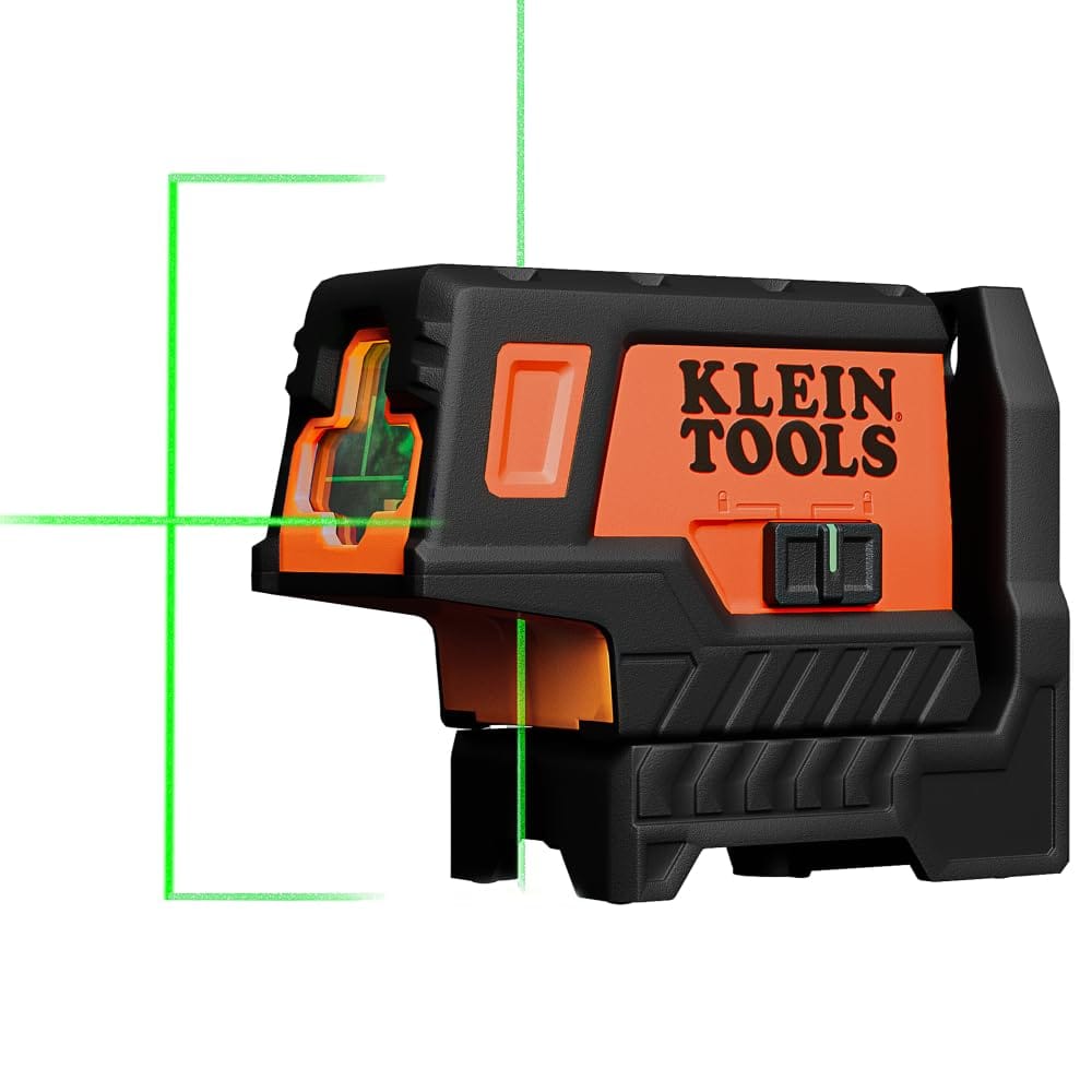 Klein Tools 93MCLPG Compact Self-Leveling Laser Level with Plumb Spot, Bright Green Cross Line, 75-Foot Range, Laser Class 2, Power Output <1mW, Magnetic Mount