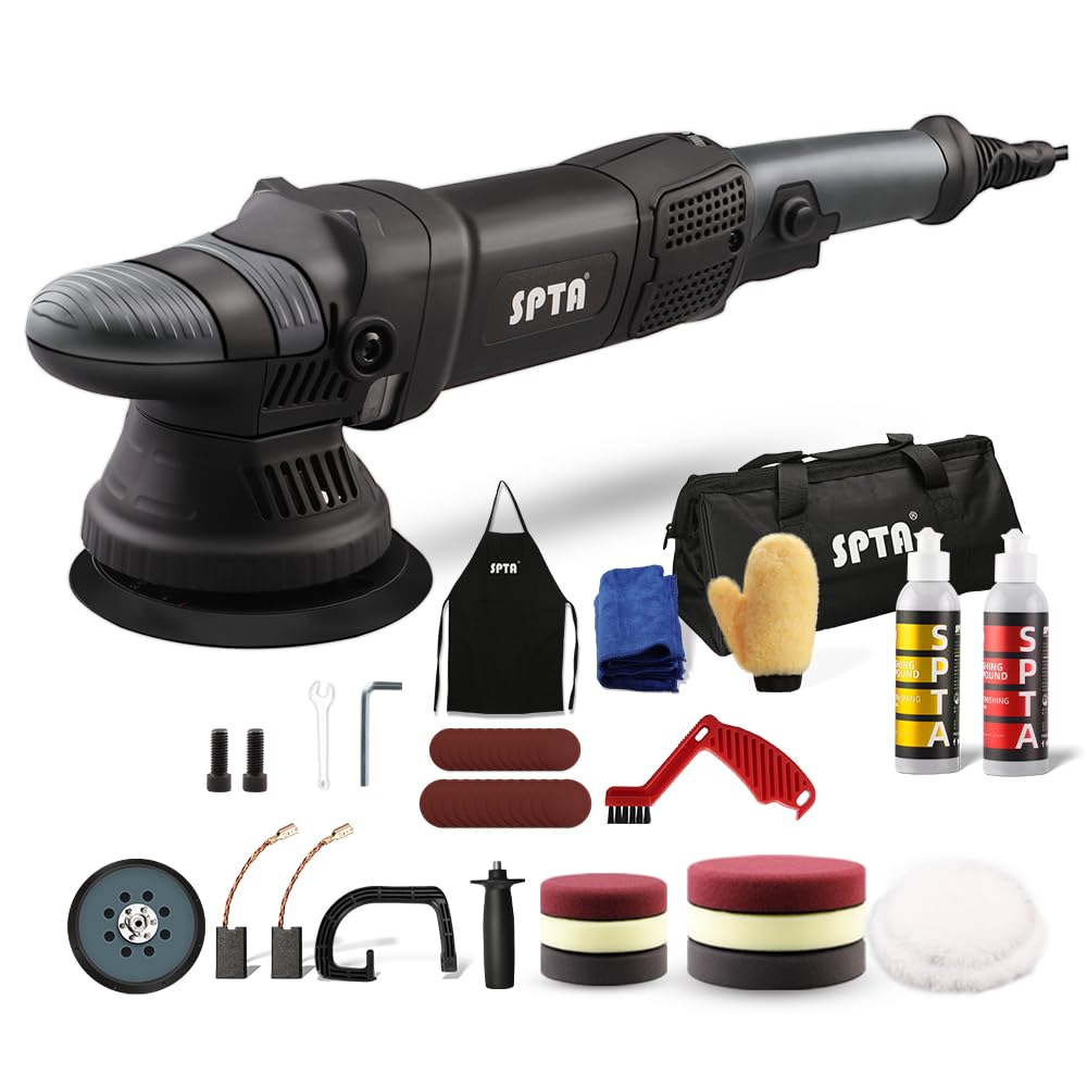 Version 1.0.0 Buffer Polisher, SPTA 5-Inch 125mm Dual Action Random Orbital Car Polisher,Car Detailing Kit, 4Pcs 5inch & 4Pcs 6Inch Polishing Pad,Packing Bag for Car Polishing and Waxing--DAPSET-US - Image 1
