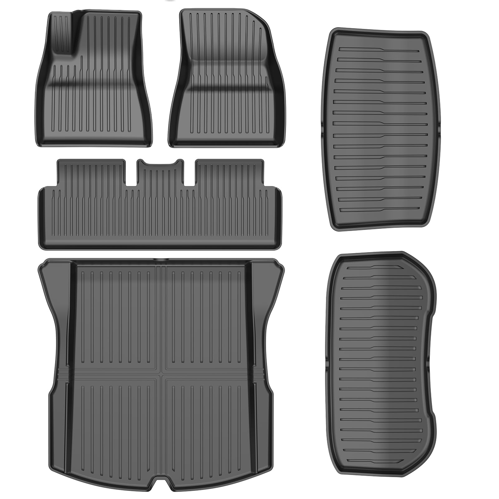 Version 1.0.0 6PCS All-Weather TPE Floor Mats & Cargo Liner Set - Compatible with 2024-2026 Model 3 Highland/Standard | Custom Fit Anti-Slip Interior Protection - Image 1