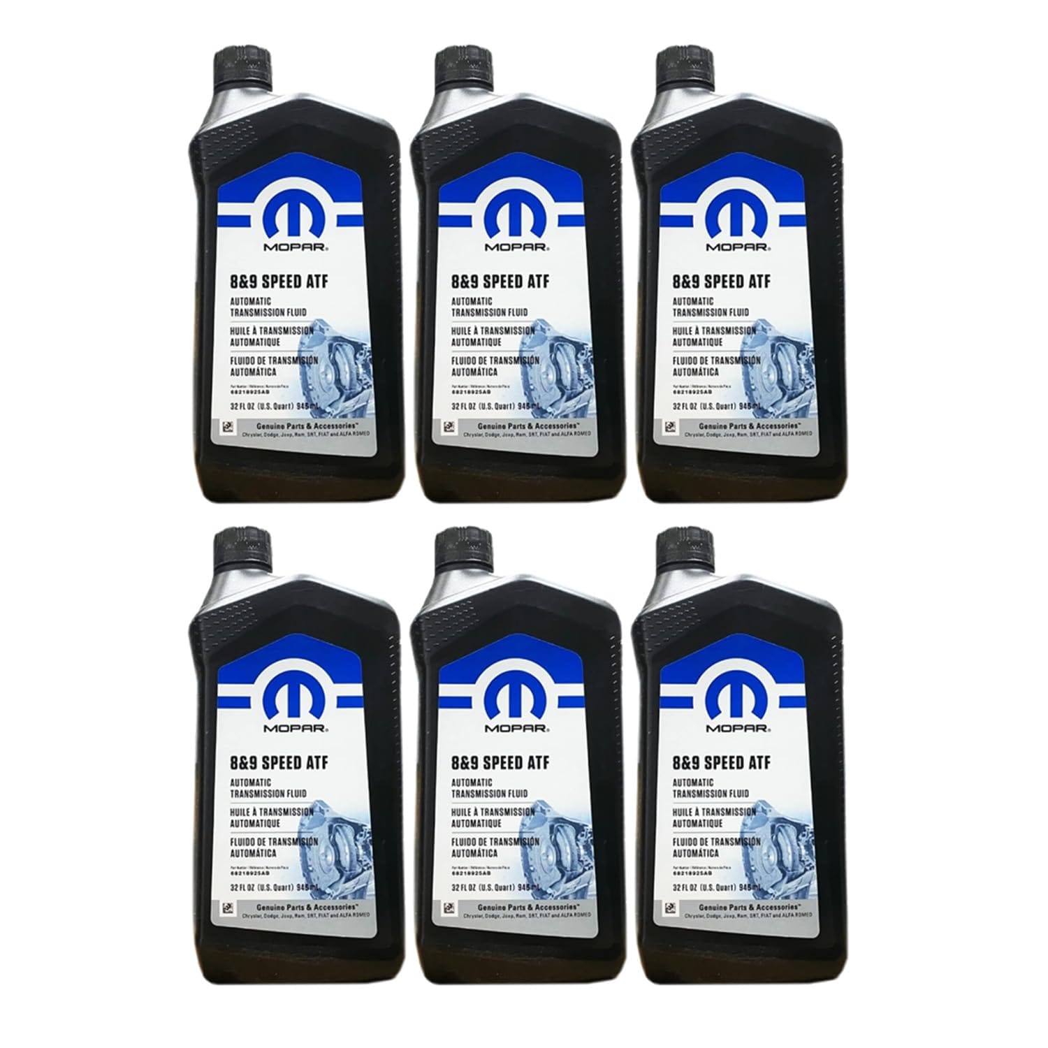 Version 1.0.0 Mopar Chrysler Dodge Jeep Ram 8 and 9 Speed Automatic Transmission Fluid New Case of 6 - Image 1
