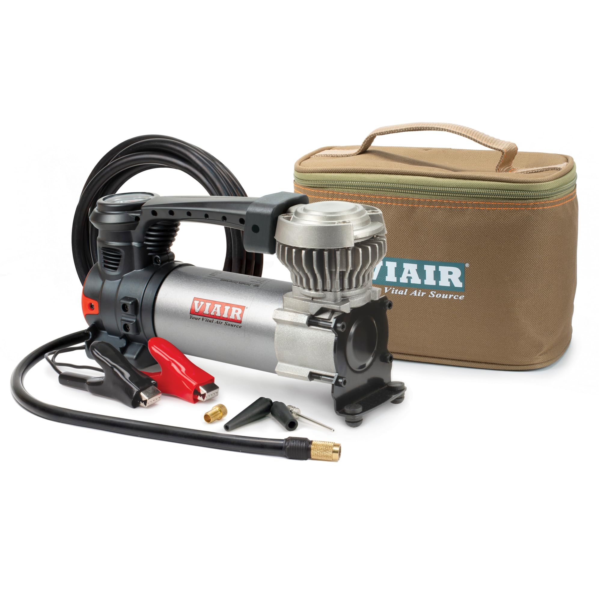 Version 1.0.0 VIAIR 88P - 00088 Portable Compressor Kit with Alligator Clamps, Tire Inflator, Tire Air Pump, 12V, 120 PSI, for Up to 33 Inch Tires - Image 1