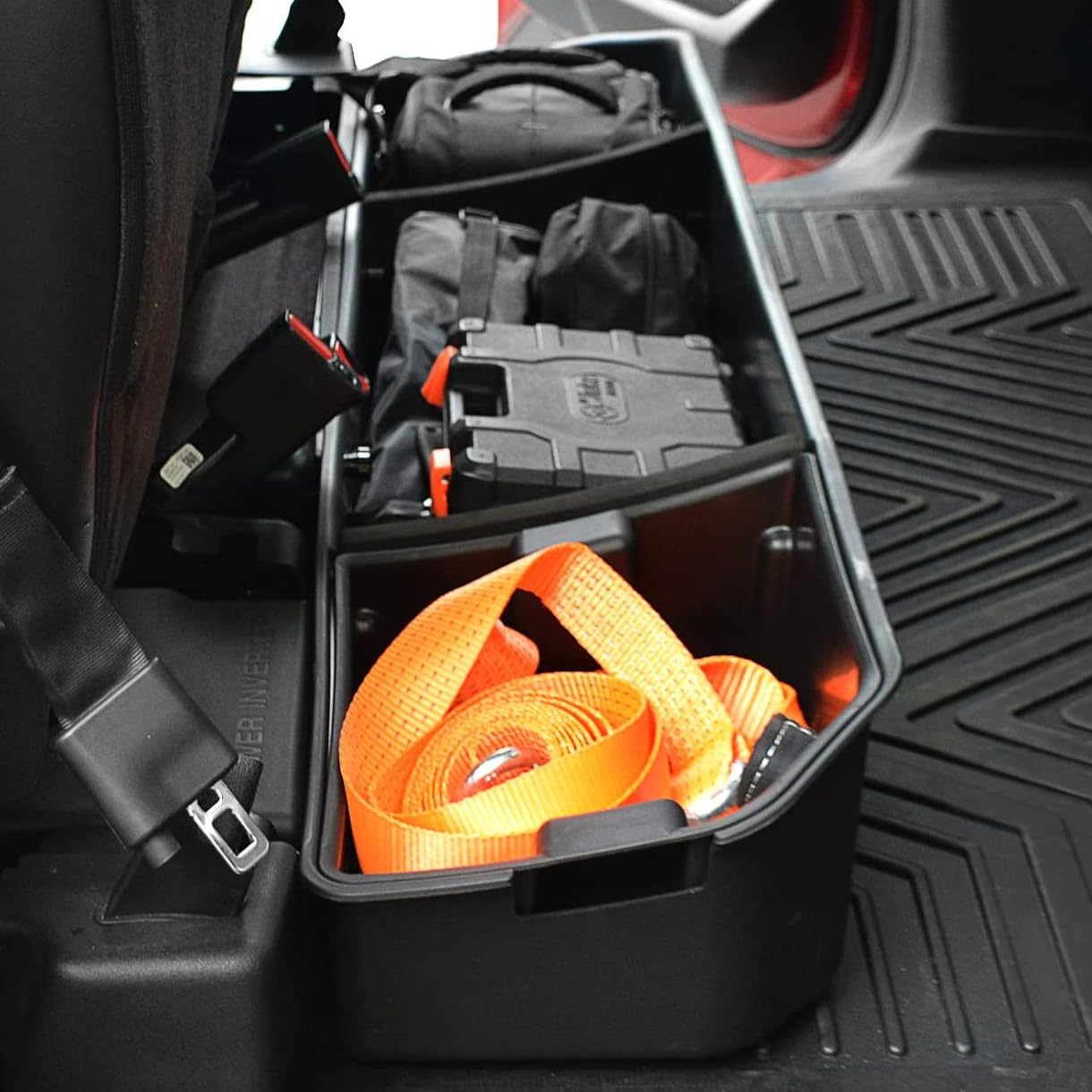 Version 1.0.0 oEdRo Underseat Storage for Ford F150(2015-2026) SuperCrew/Crew Cab & F-250/350/450/550(2017-2026) Super Duty, Upgraded Rear F-150 Under Seat Storage Truck Organizer Tool Box - Image 1