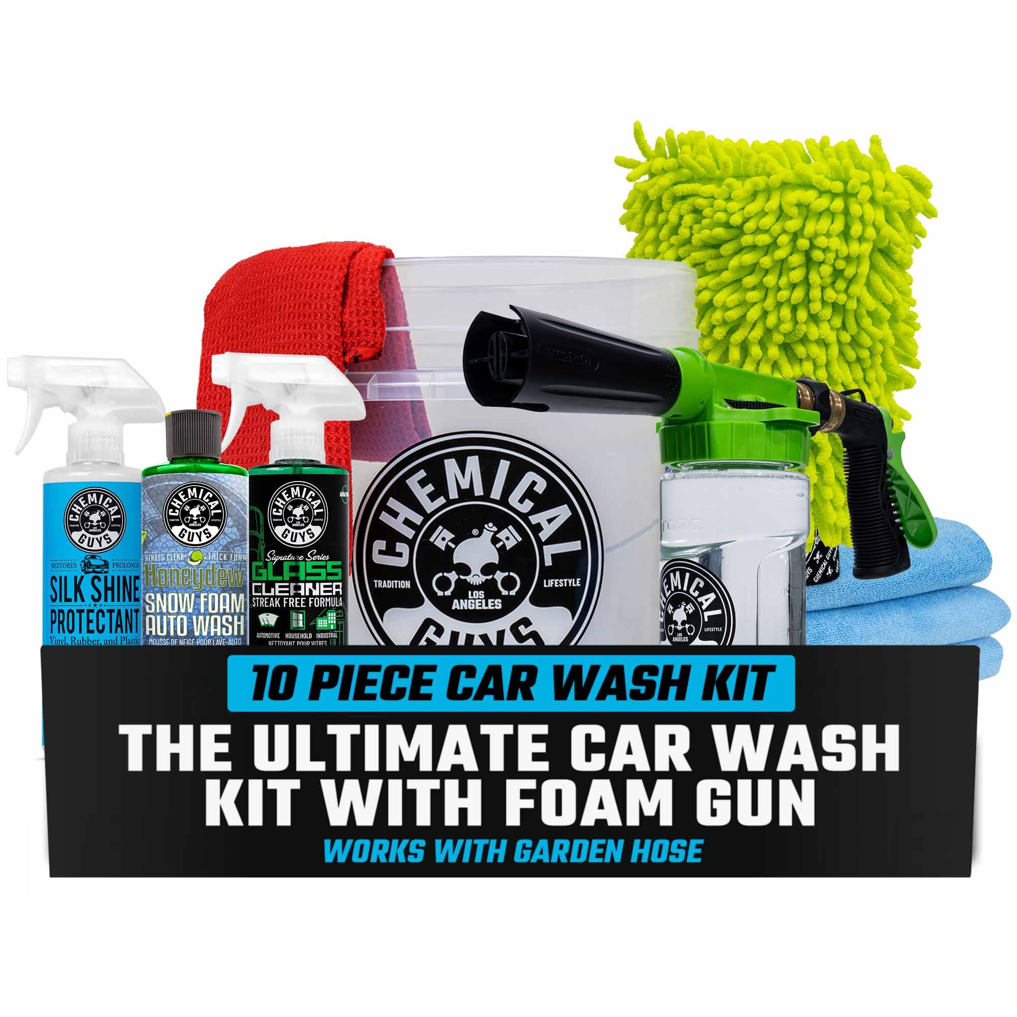 Version 1.0.0 Chemical Guys 10-Piece Arsenal Builder Car Wash Kit with Foam Gun, Bucket, and 3 - 16 fl oz Car Care Products & Chemicals - Works with Garden Hose for Trucks, SUVs, Motorcycles, and More - Image 1