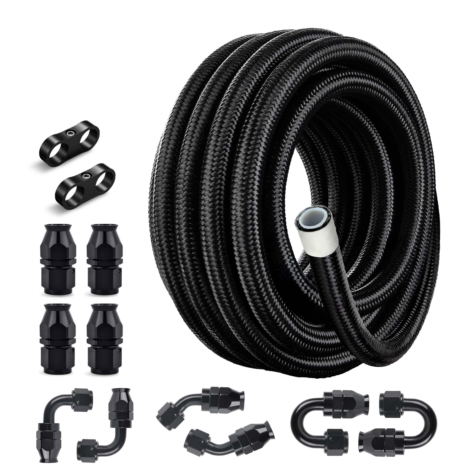Version 1.0.0 EVIL ENERGY 6AN PTFE Fuel Line Kit,E85 Nylon Braided Fuel Hose 20FT AN6 PTFE Fuel Line Hose(5/16 Inch ID) - Image 1
