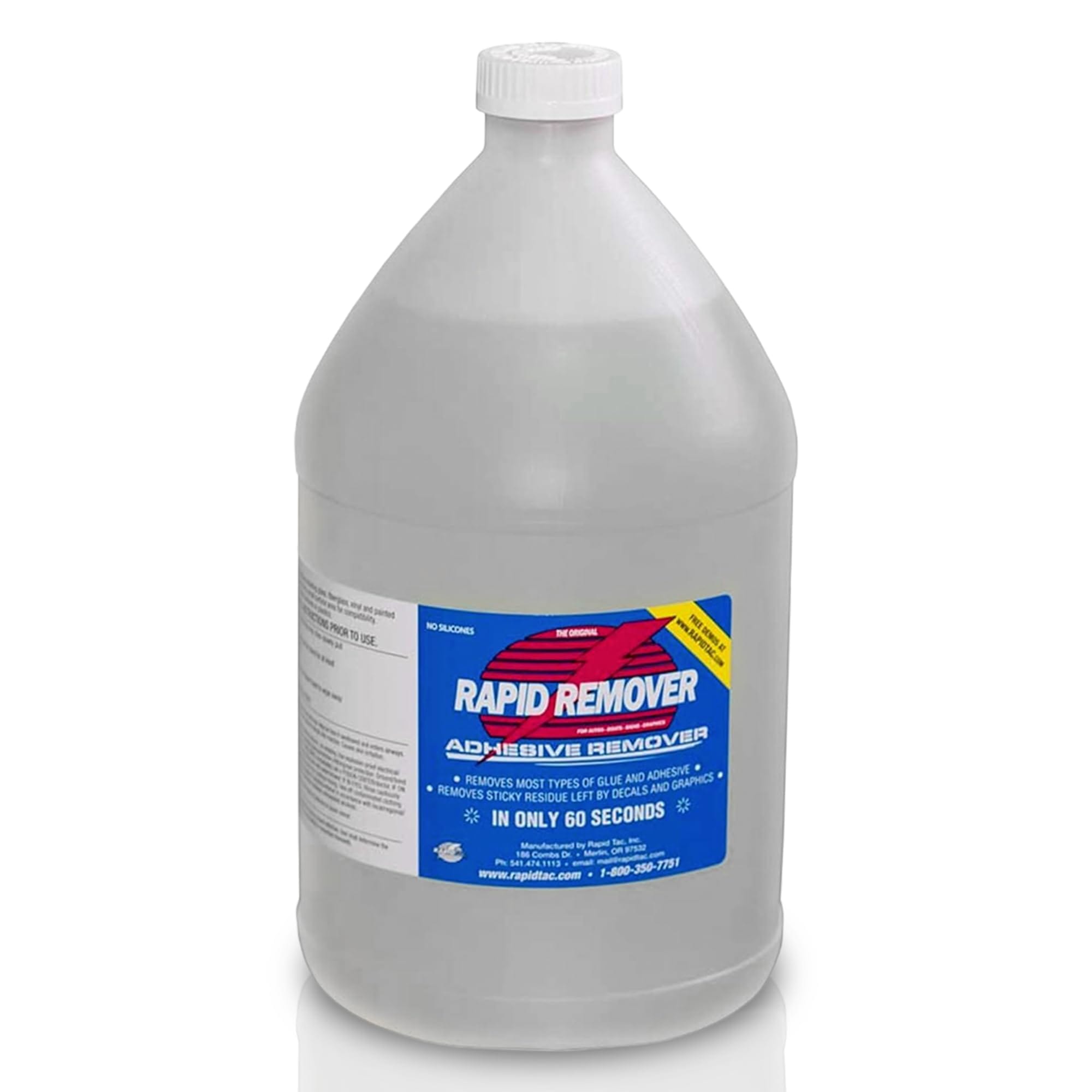 Version 1.0.0 Rapid Tac Rapid Remover Adhesive Remover 128 oz (1 Gallon) | Removes Most Adhesives in 30–60 Seconds | Safe Water-Soluble Formula | Cold Weather Ready | for Vinyl Wraps, Graphics, Decals, and Stripes - Image 1