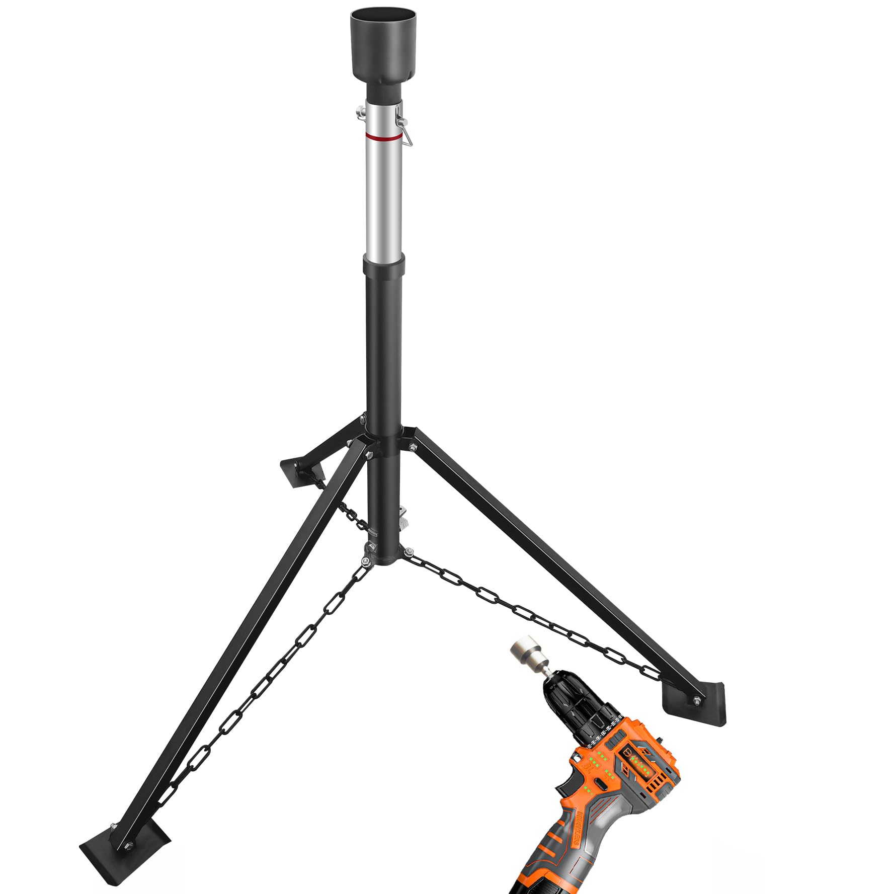Version 1.0.0 Schumaho King Pin Tripod Stabilizer Jack for 5th Wheel Trailer Rv, (Allow Drill Adjust), 5000lb Load Capacity & Adjustable Height from 35" to 56"(Patented - Image 1