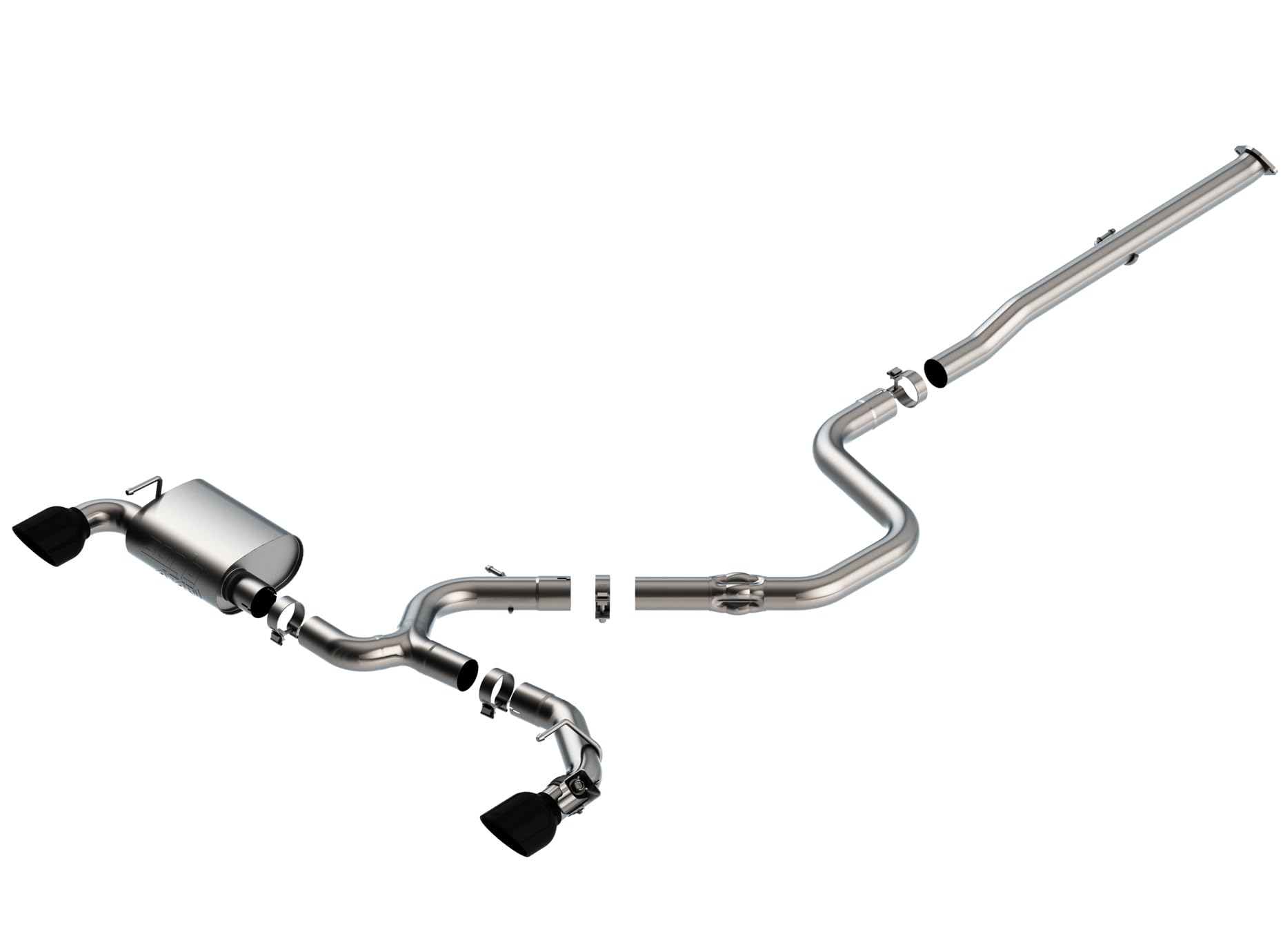 Version 1.0.0 Borla - 19-20 Hyundai Veloster N 2.0L I4 MT FWD 2DR 3in ATAK CatBack Exhaust w/Black Chrome Tips (140832BC) - Image 1
