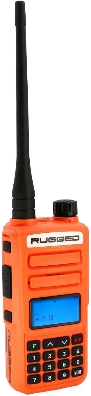 Version 1.0.0 Rugged Radios GMRS Two Way Handheld Radio Walkie Talkie for Hiking Camping Overlanding Off Road – Features Safety Orange Long Range Weather Channels and Rechargeable Battery - Image 1