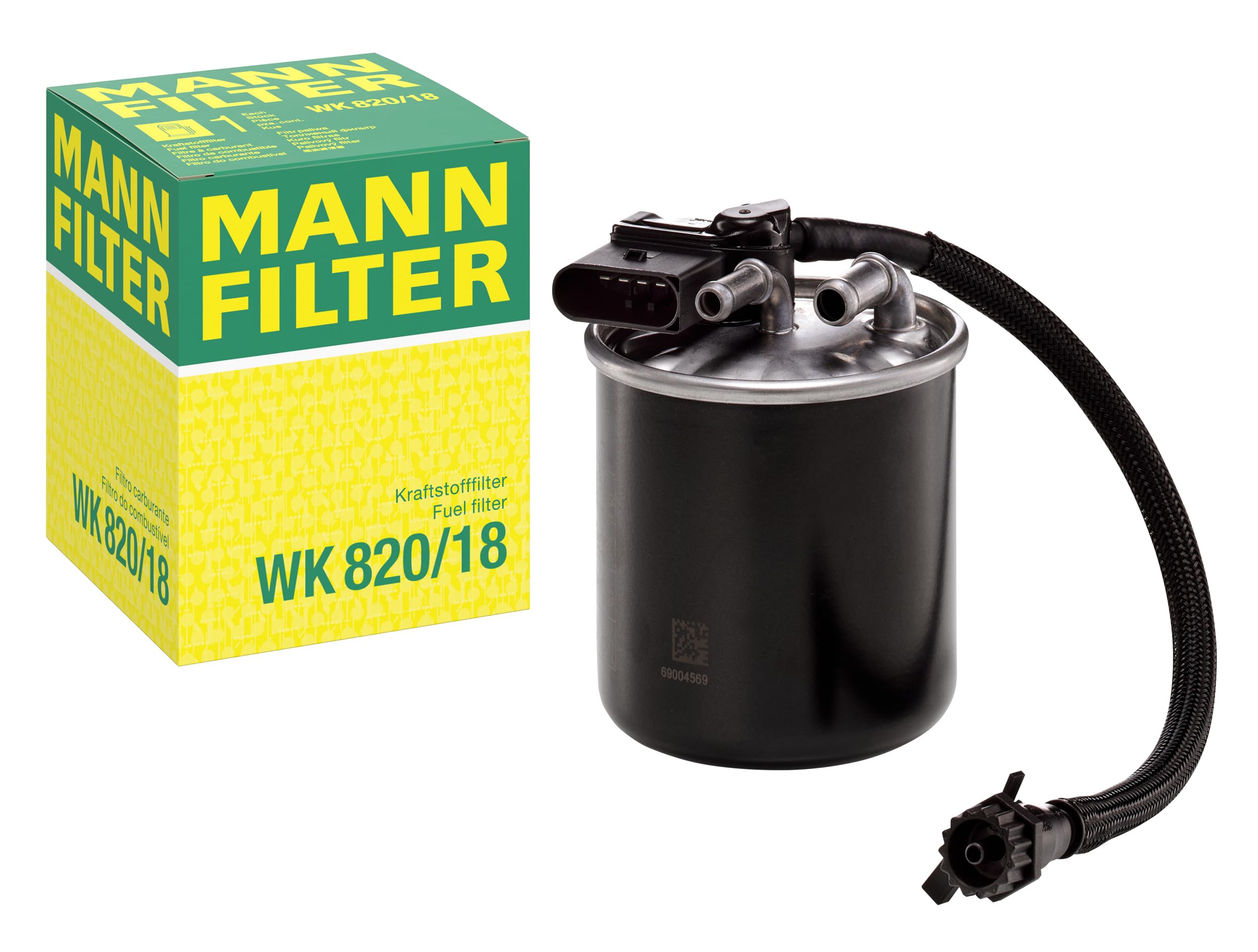 Version 1.0.0 MANN-FILTER WK 820/18 Fuel Filter Compatible With Select Mercedes-Benz Sprinter Models With Integrated Fuel Heating System & Connection For Water Suction Removal - Image 1