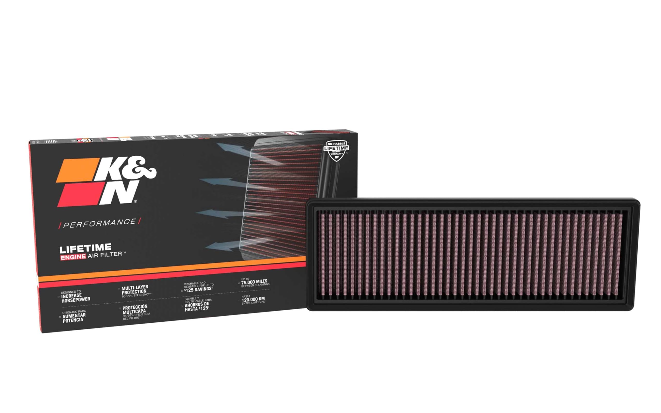 Version 1.0.0 K&N High-Flow Original Lifetime Engine Air Filter: Increase Power: Premium, Washable: Compatible with 2024-2026 FORD: (See Product Descriptions for Select Models), 33-5146 - Image 1
