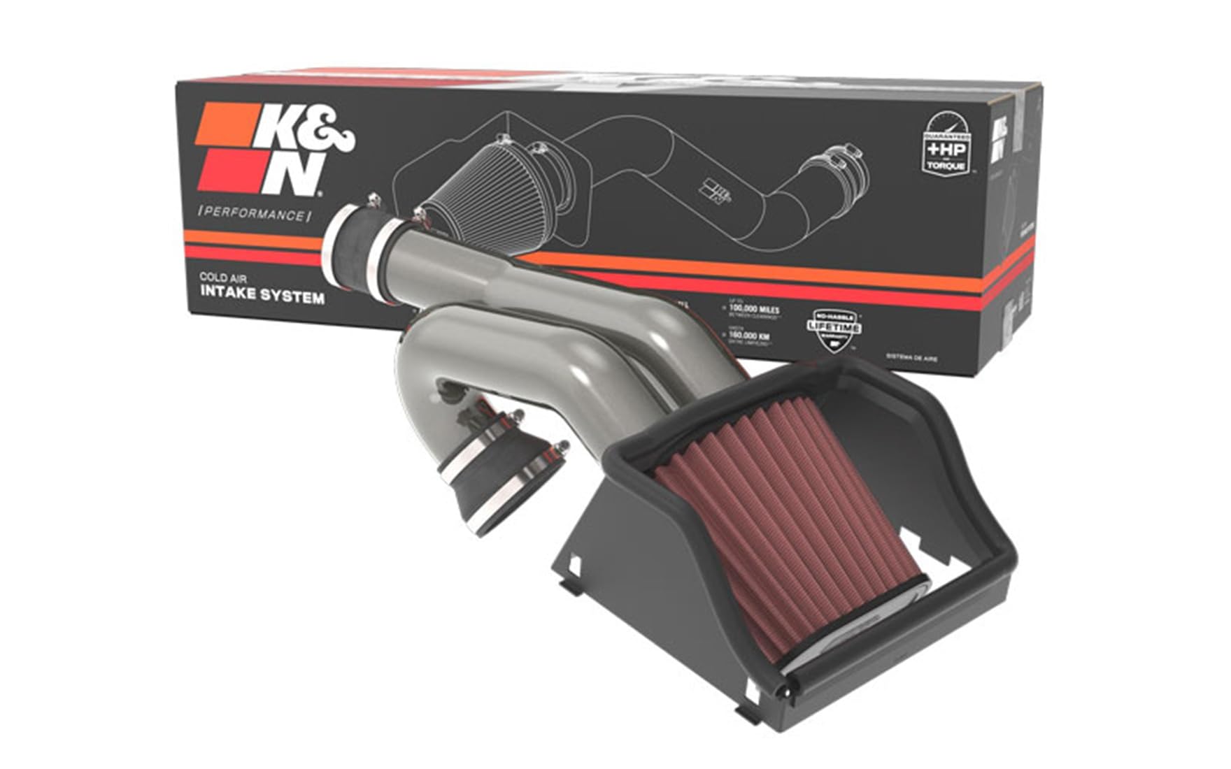 Version 1.0.0 K&N Cold Air Intake System: High-Flow Air Filter, Increase Performance & Towing: Compatible with 2015-2025 FORD Expedition, F150, F150 Raptor, 77-2617KC - Image 1