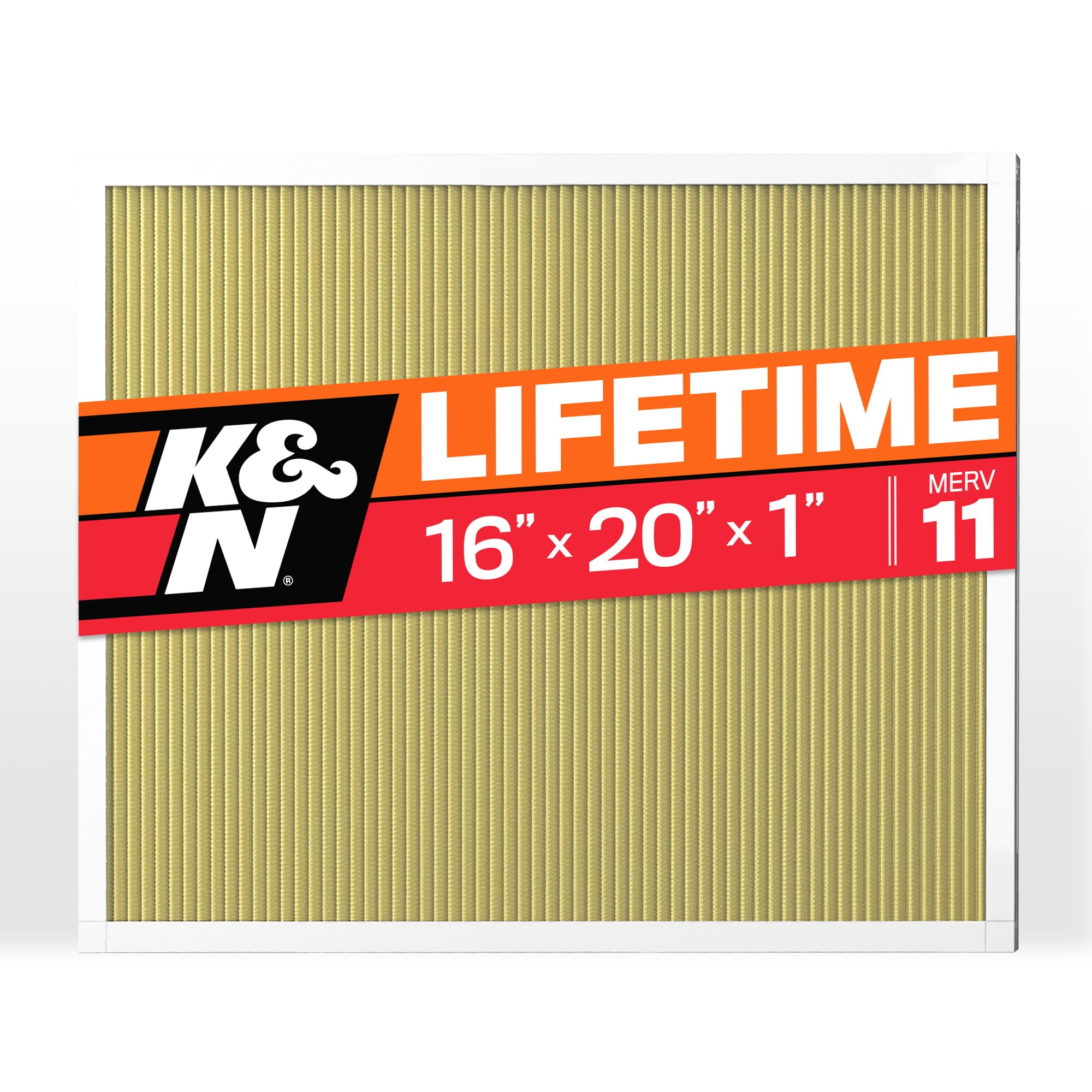 Version 1.0.0 K&N 16x20x1 HVAC Furnace Air Filter, Lasts a Lifetime, Washable, Merv 11, the Last HVAC Filter You Will Ever Buy, Breathe Safely at Home or in the Office, HVC-11620 - Image 1