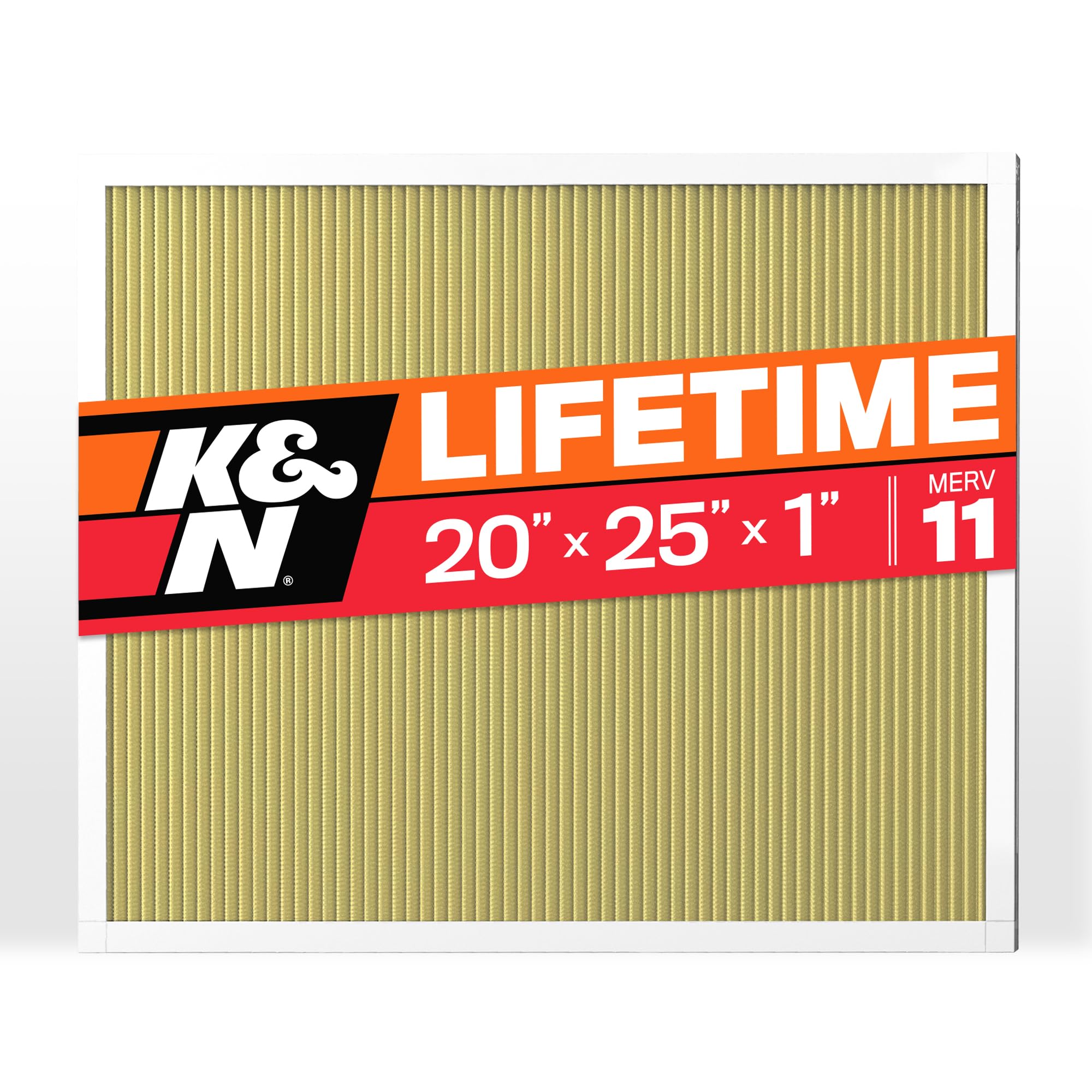 Version 1.0.0 K&N 20x25x1 Air Filter, Merv 11, Washable Air Filter, the Last Furnace Filter You Will Ever Buy, Breathe Safely at Home or in the Office (Actual Dimensions .8 x 24.6 x 19.6 inches,1 Count (Pack of 1) - Image 1
