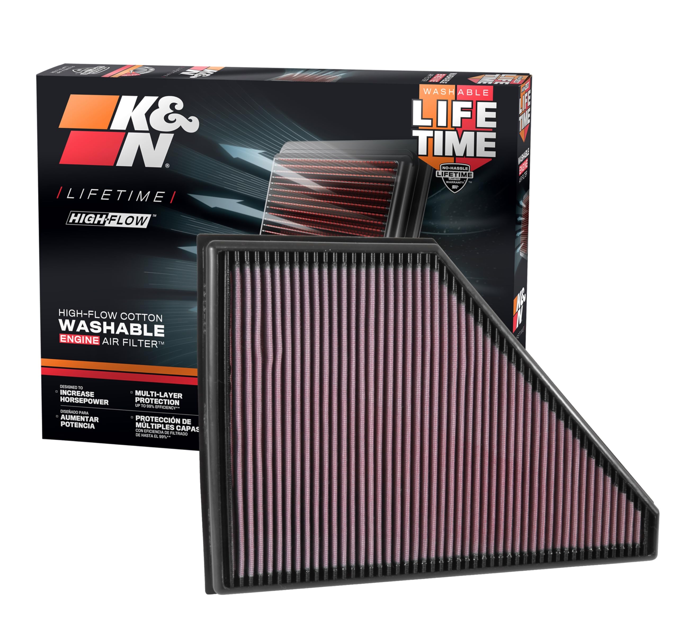 Version 1.0.0 K&N High-Flow Original Lifetime Engine Air Filter: Increase Power: Premium, Washable: Compatible with 2017-2025 Subaru/Toyota: BRZ, 86, GR86, 33-5056 - Image 1