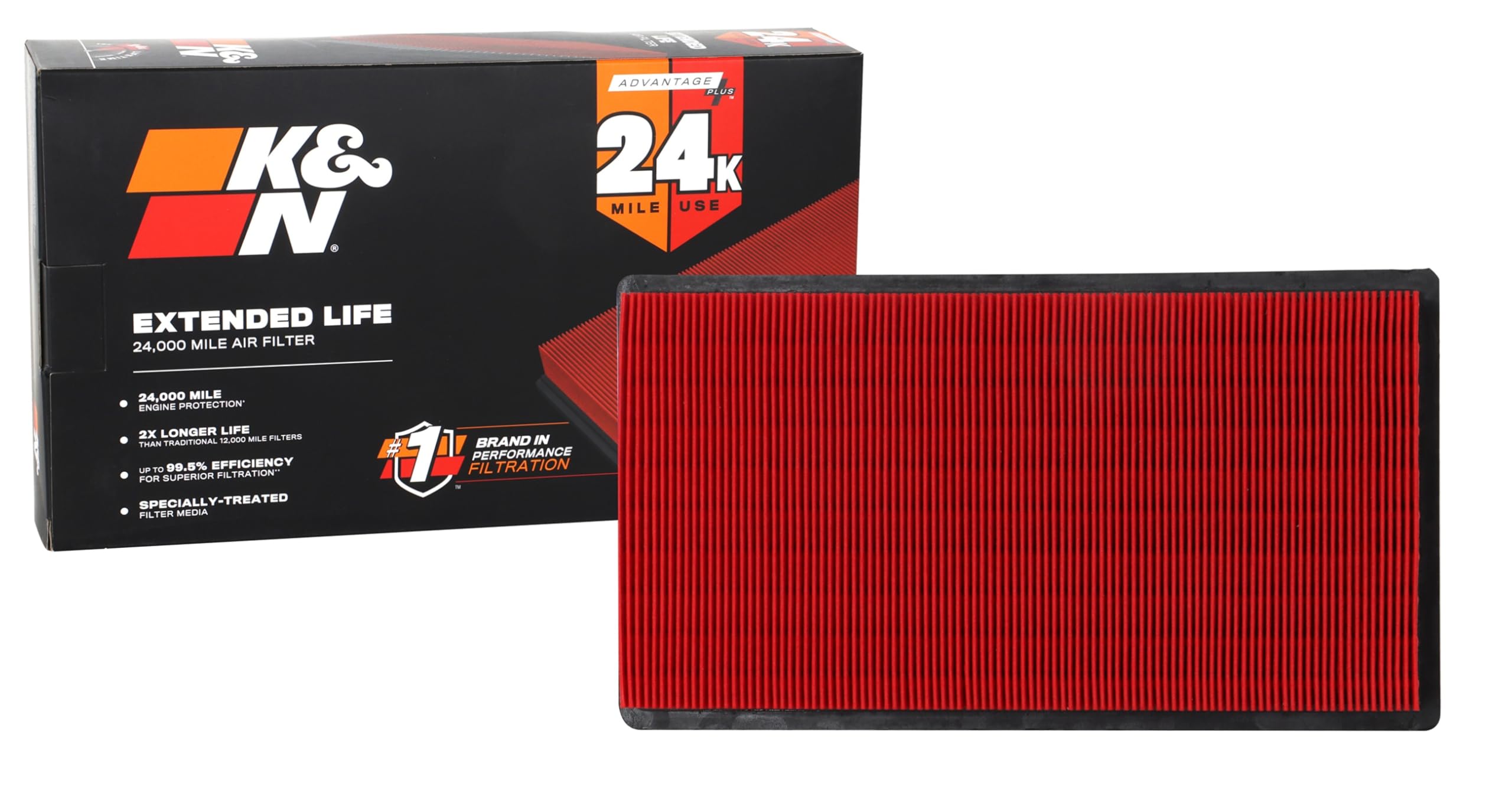 Version 1.0.0 K&N Engine Air Filter: Extended Life 24,000 Mile Replacement Air Filter: Compatible with 2007-2025 Ford/Lincoln/Mazda/Mercury: Vehicle Models (See Description for Select Models), KNX-2395 - Image 1