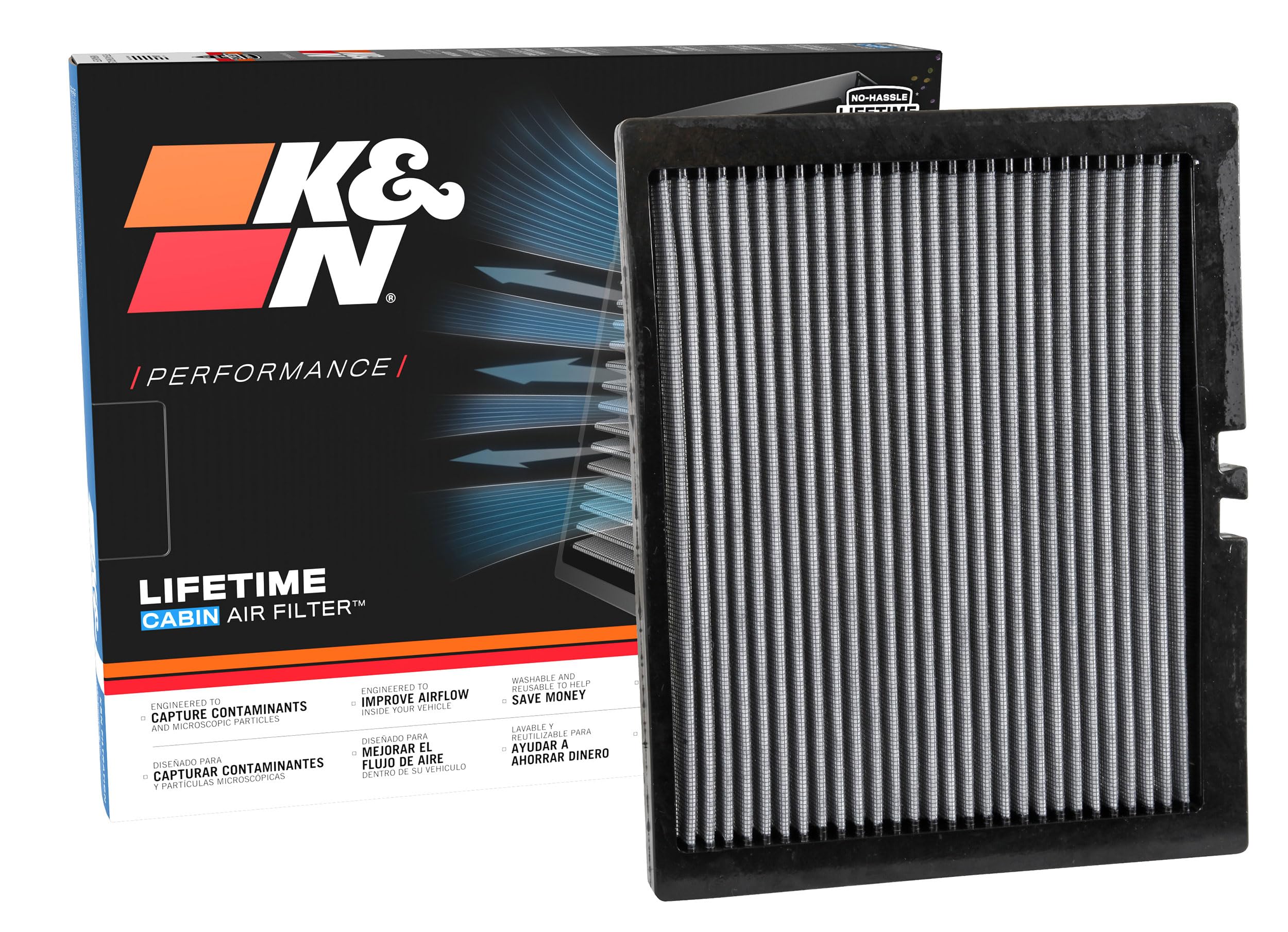 Version 1.0.0 K&N LIFETIME Cabin Air Filter: Premium, Washable, Clean Air for your Cabin: Compatible with 2013-2024 Ford/Lincoln: Edge, Fusion, Continental, MKZ, Nautilus, VF2050 - Image 1