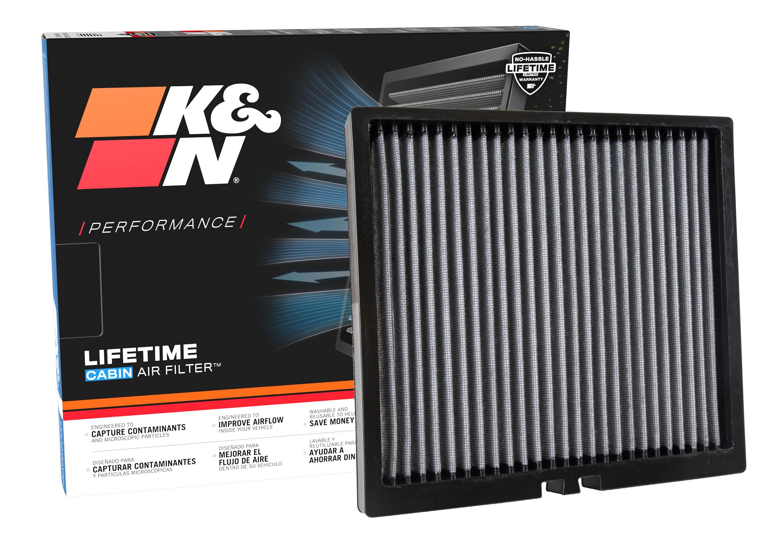 Version 1.0.0 K&N LIFETIME Cabin Air Filter: Premium, Washable, Clean Air for your Cabin: Compatible with 2013-2024 AUDI: A3, Q2, S3, TT, VF2047 - Image 1