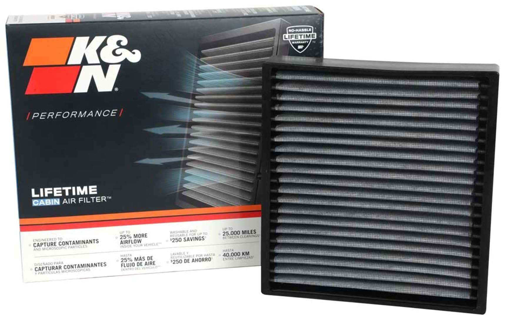 Version 1.0.0 K&N LIFETIME Cabin Air Filter: Premium, Washable, Clean Air for your Cabin: Compatible with 2013-2024 Alpine/Dacia/Inifinit/Mitsubishi/Nissan/Renault: (See product Description for Select Models)VF2076 - Image 1
