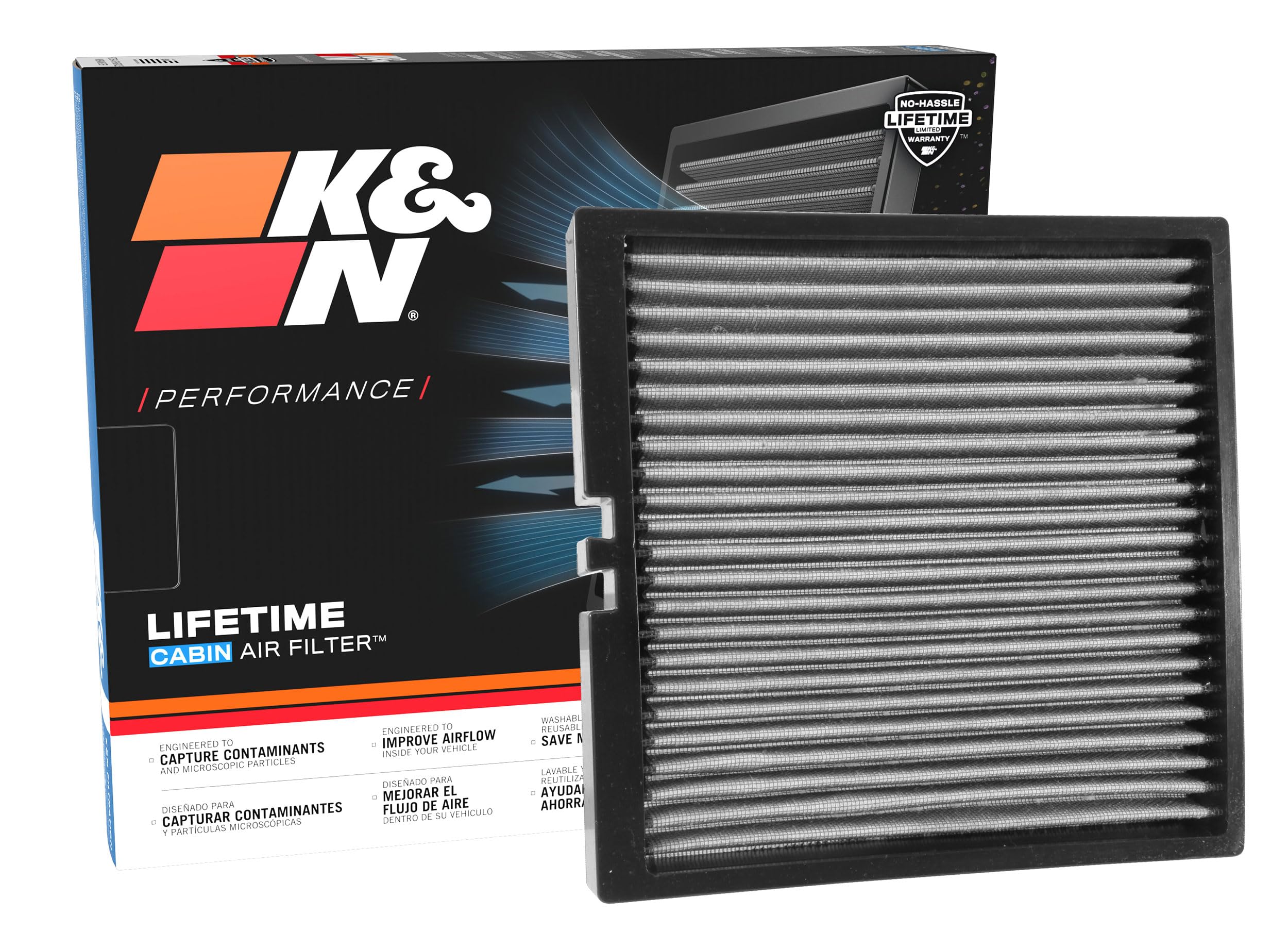 Version 1.0.0 K&N LIFETIME Cabin Air Filter: Premium, Washable, Clean Air for your Cabin: Compatible with 2014-2020 Chervolet/Cadillac/GMC: Silverado, Sierra , Subruban, Tahoe , VF2044 - Image 1