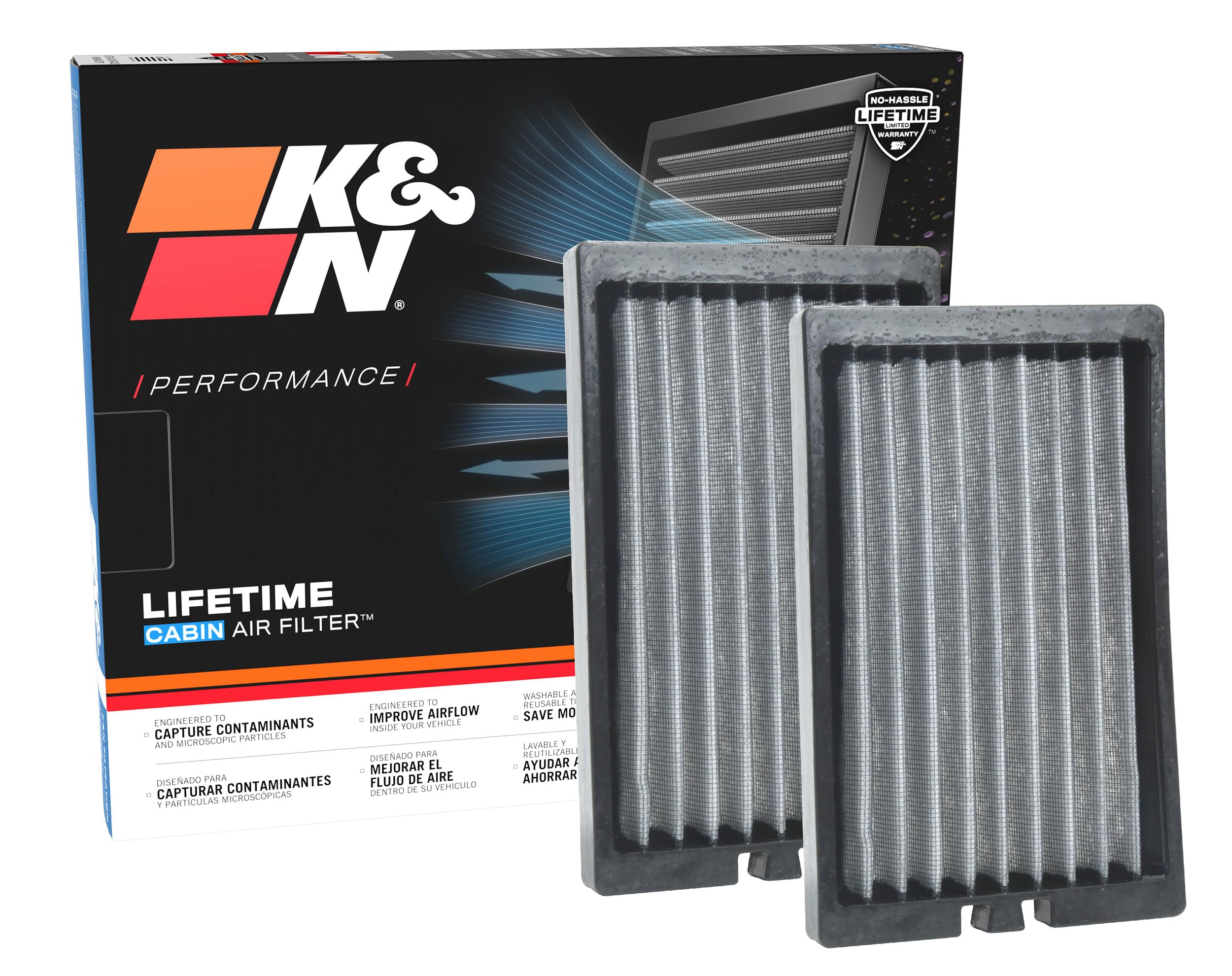 Version 1.0.0 K&N LIFETIME Cabin Air Filter: Premium, Washable, Clean Air for your Cabin: Compatible with 2018-2025 JEEP: Wrangler, Gladiator, VF2064 - Image 1