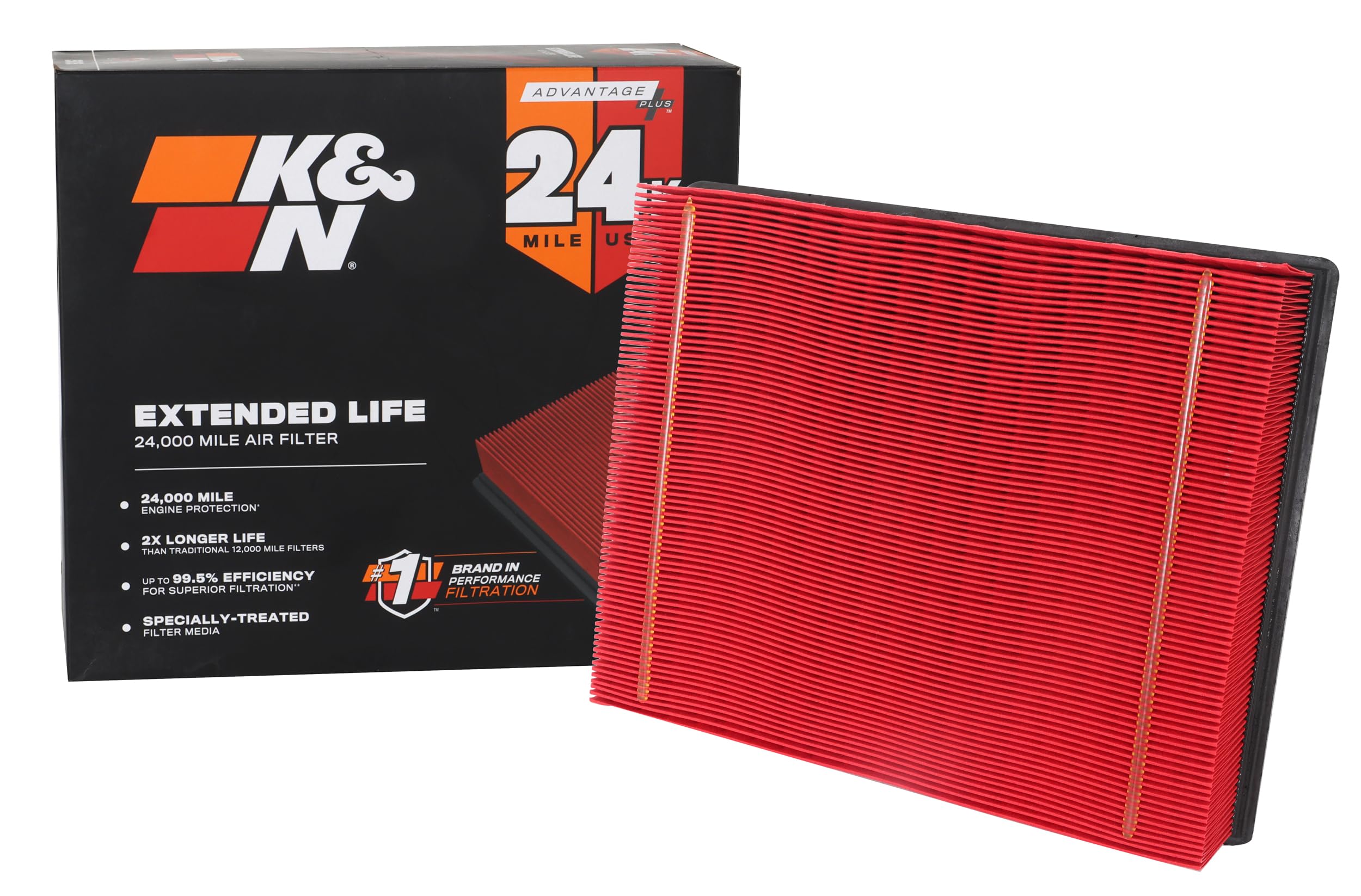 Version 1.0.0 K&N Engine Air Filter: Extended Life 24,000 Mile Replacement Air Filter: Compatible with 1999-2019 Chevy/GMC Truck/SUV V6/V8 (Silverado, Suburban, Tahoe, Sierra, Yukon, Avalanche), KNX-2129 - Image 1