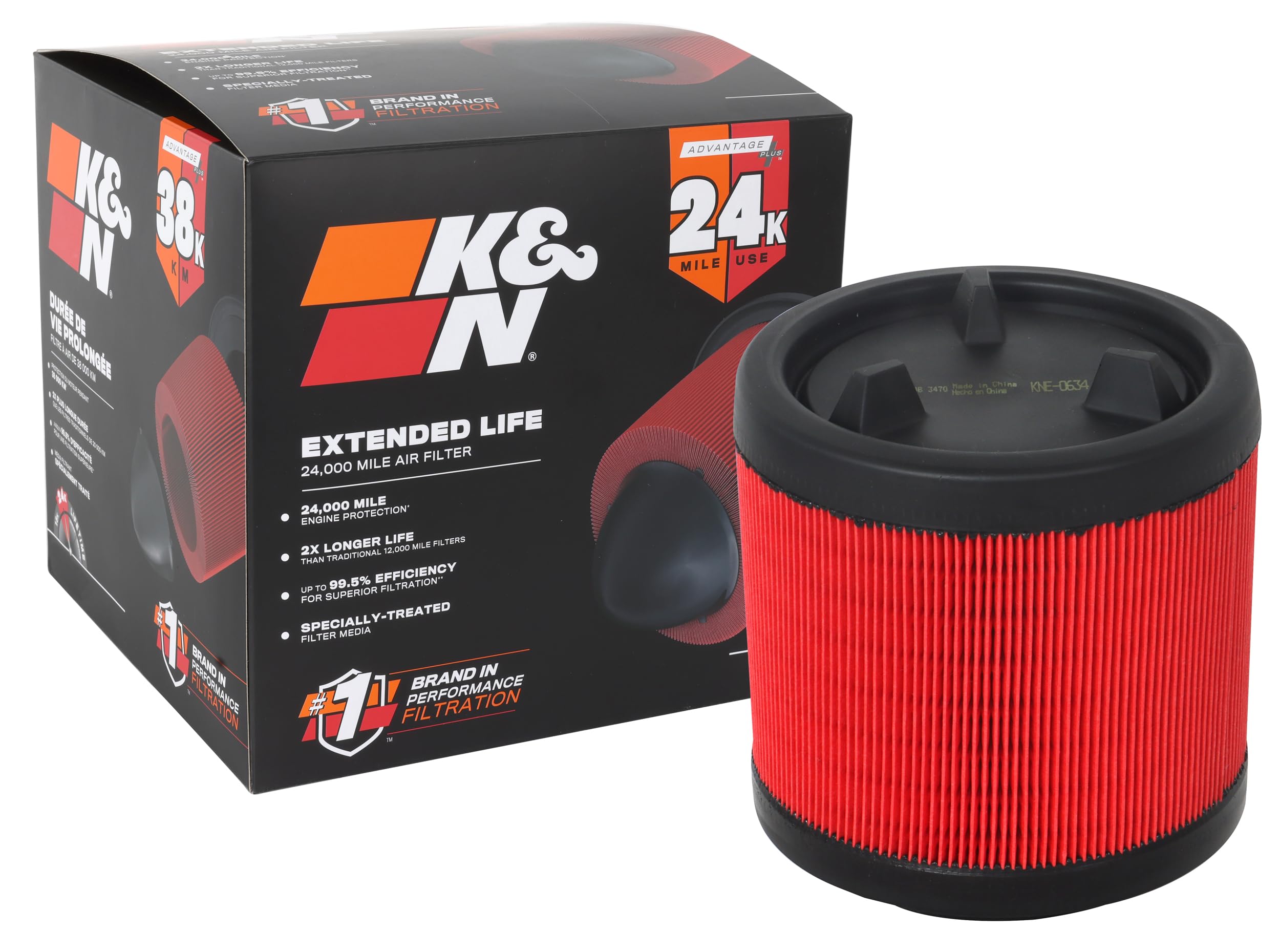 Version 1.0.0 K&N Engine Air Filter: Extended Life 24,000 Mile Replacement Air Filter: Compatible with 2021 Ford Bronco, KNF-0634 - Image 1