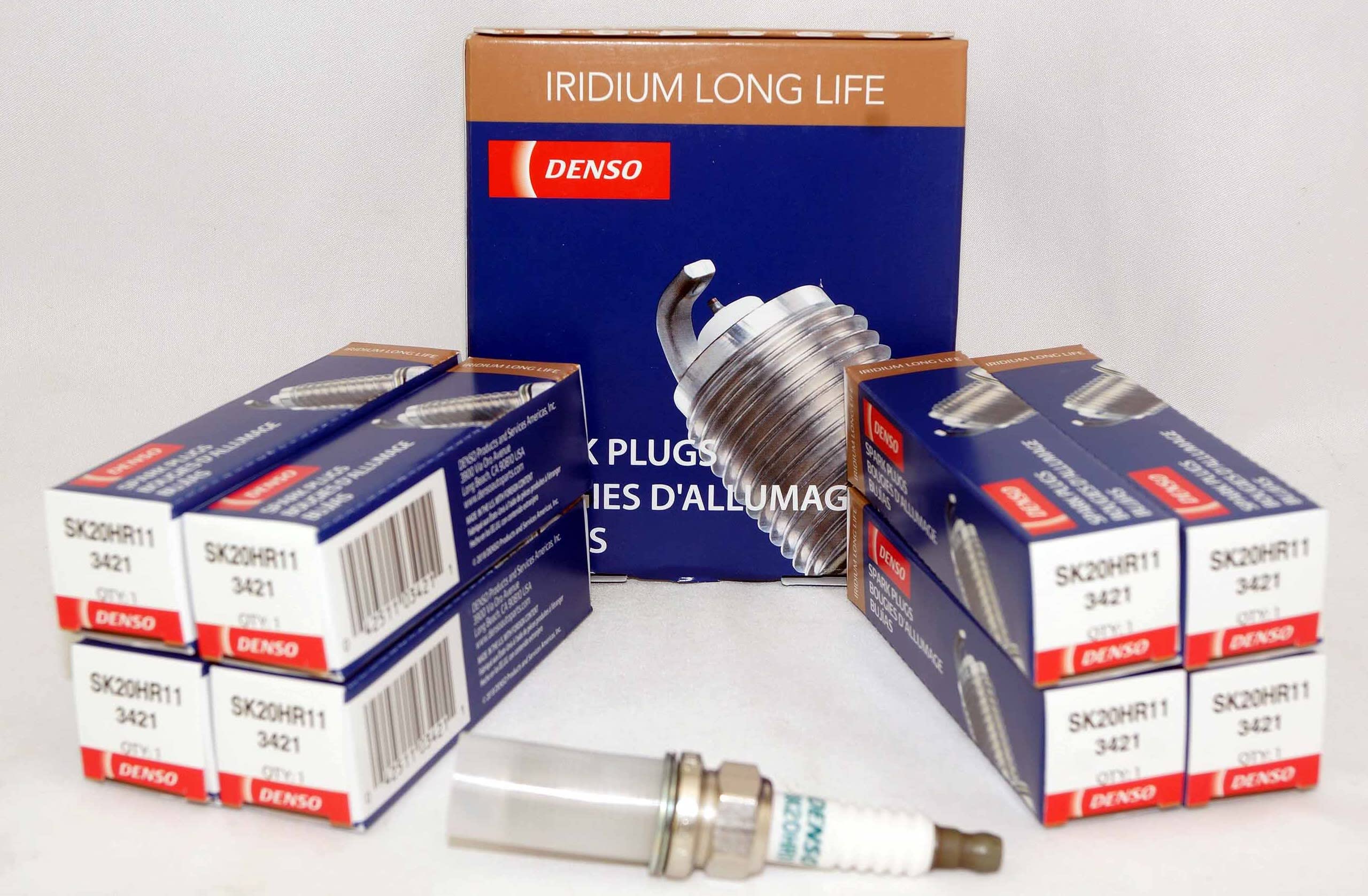 Version 1.0.0 Set (8pcs) Denso Iridium Long Life Spark Plugs Stock 3421 Iridium Core .043"(1.1mm) Gap Size - Image 1